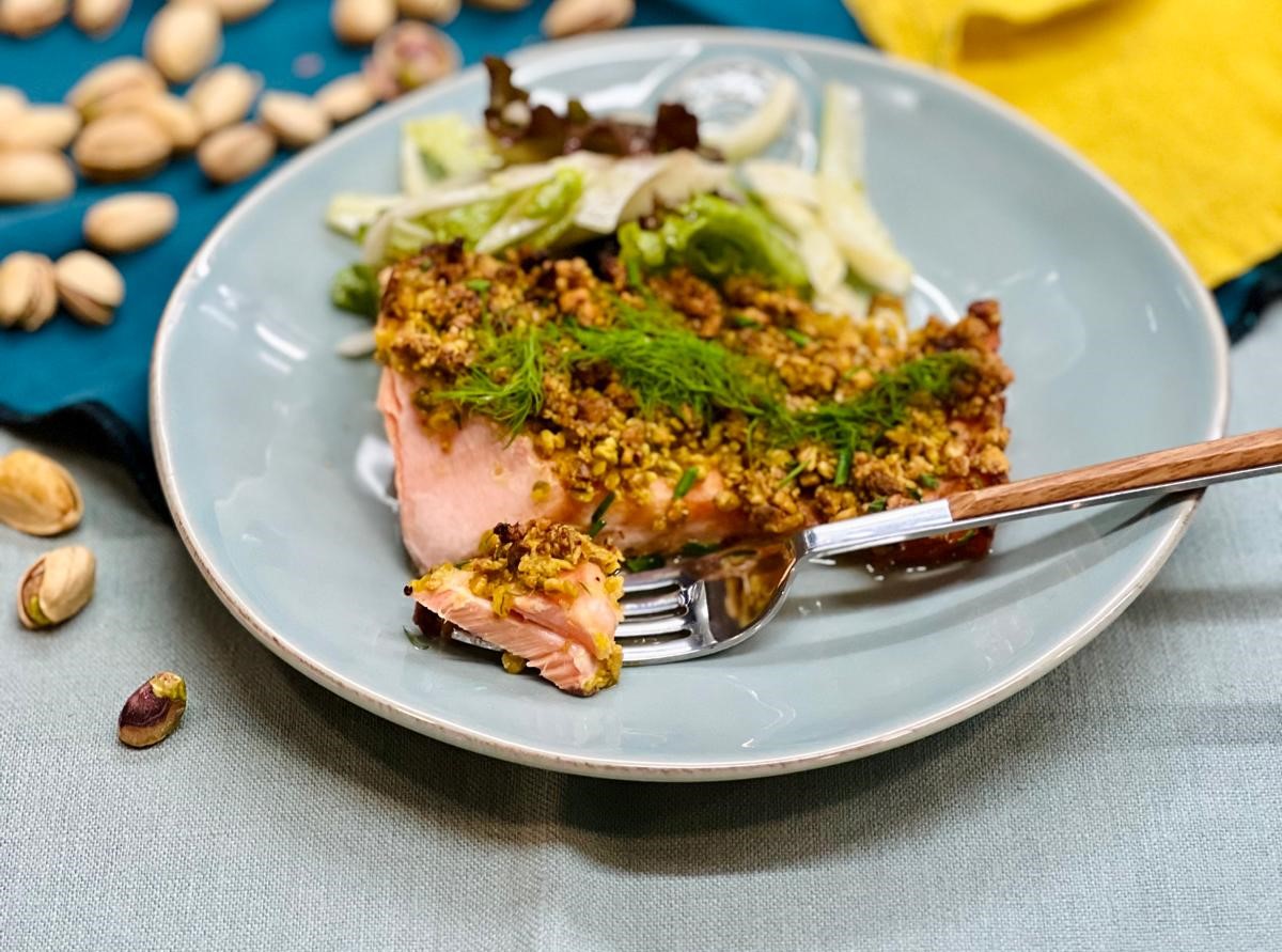 Salmão com Crosta de Pistacho