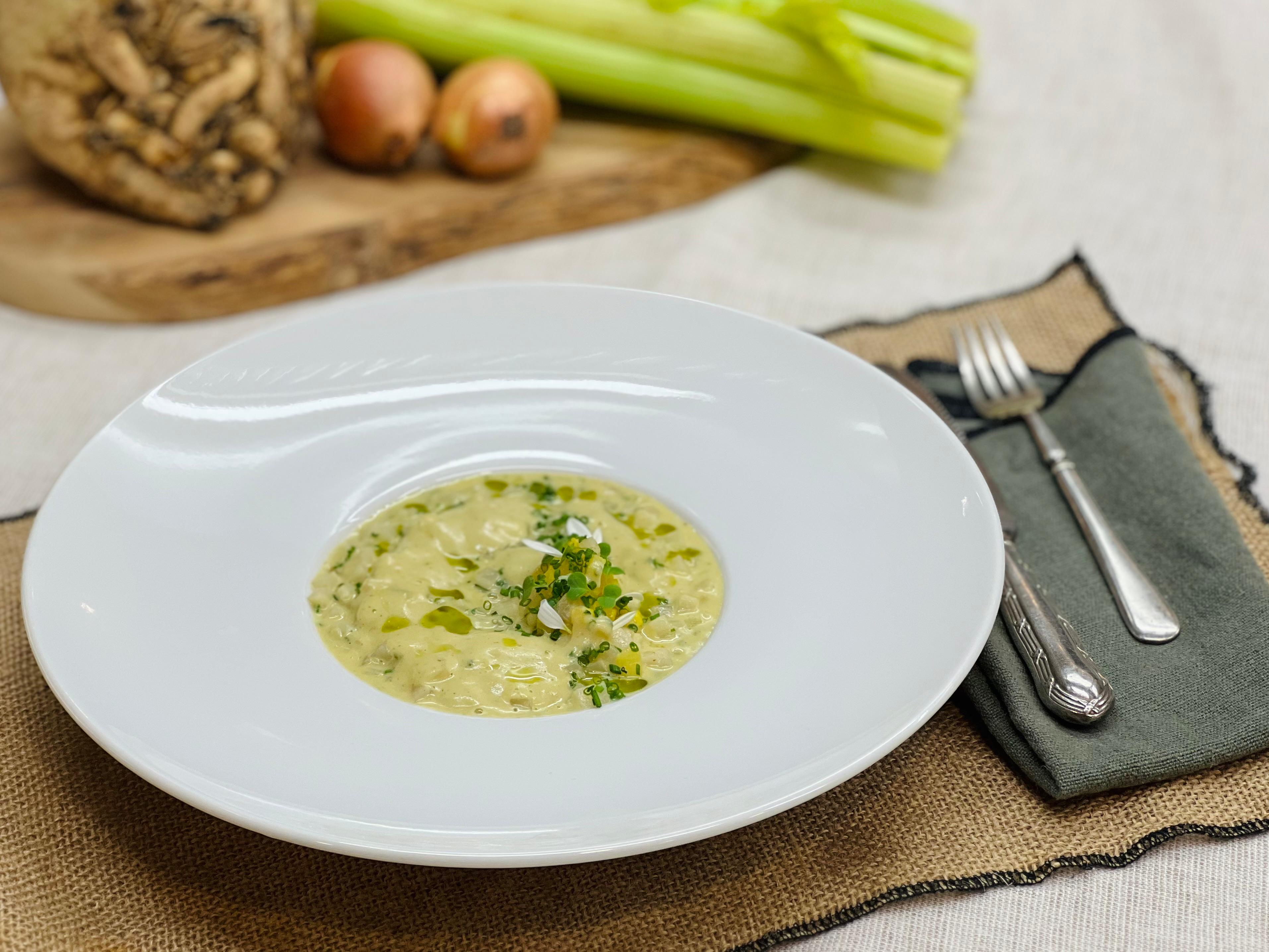 Risotto de cabeça de aipo