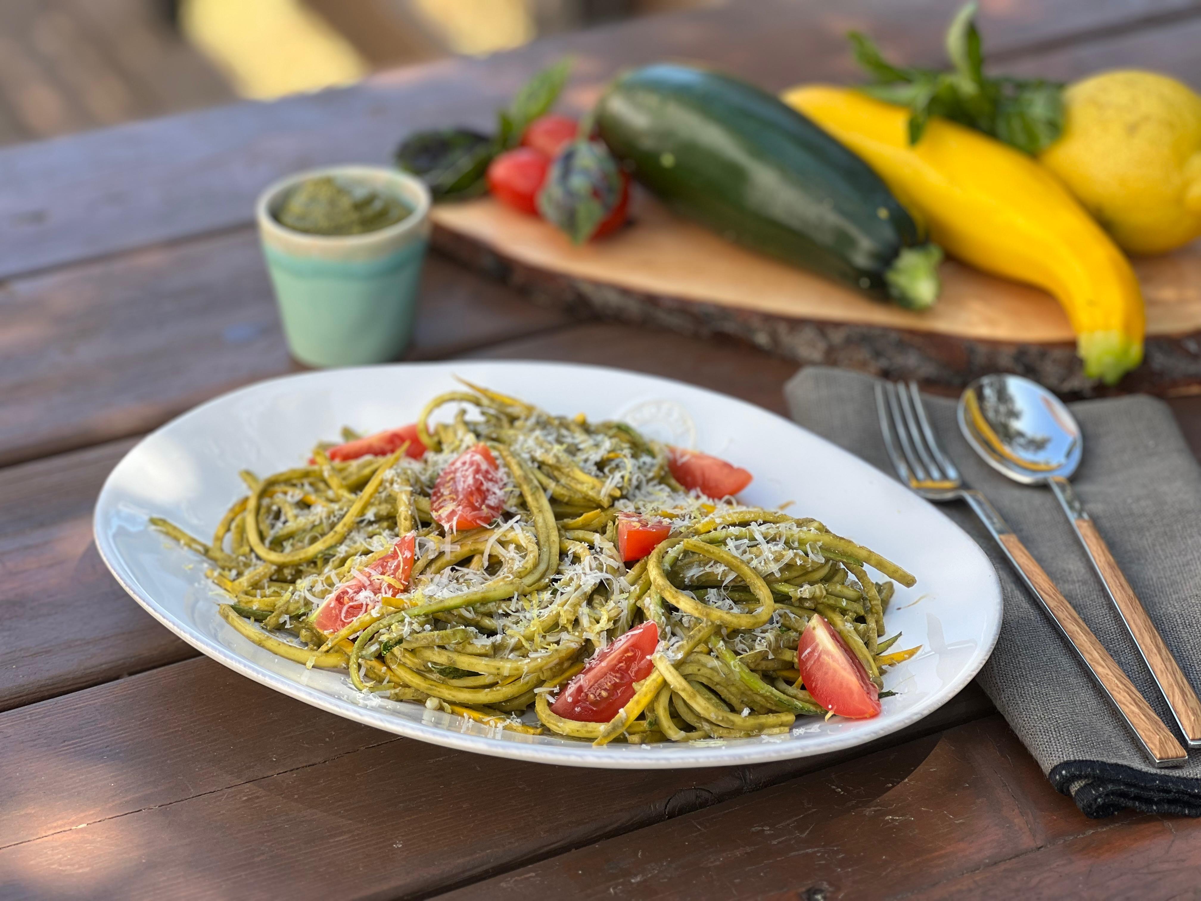 Massa de curgete com pesto