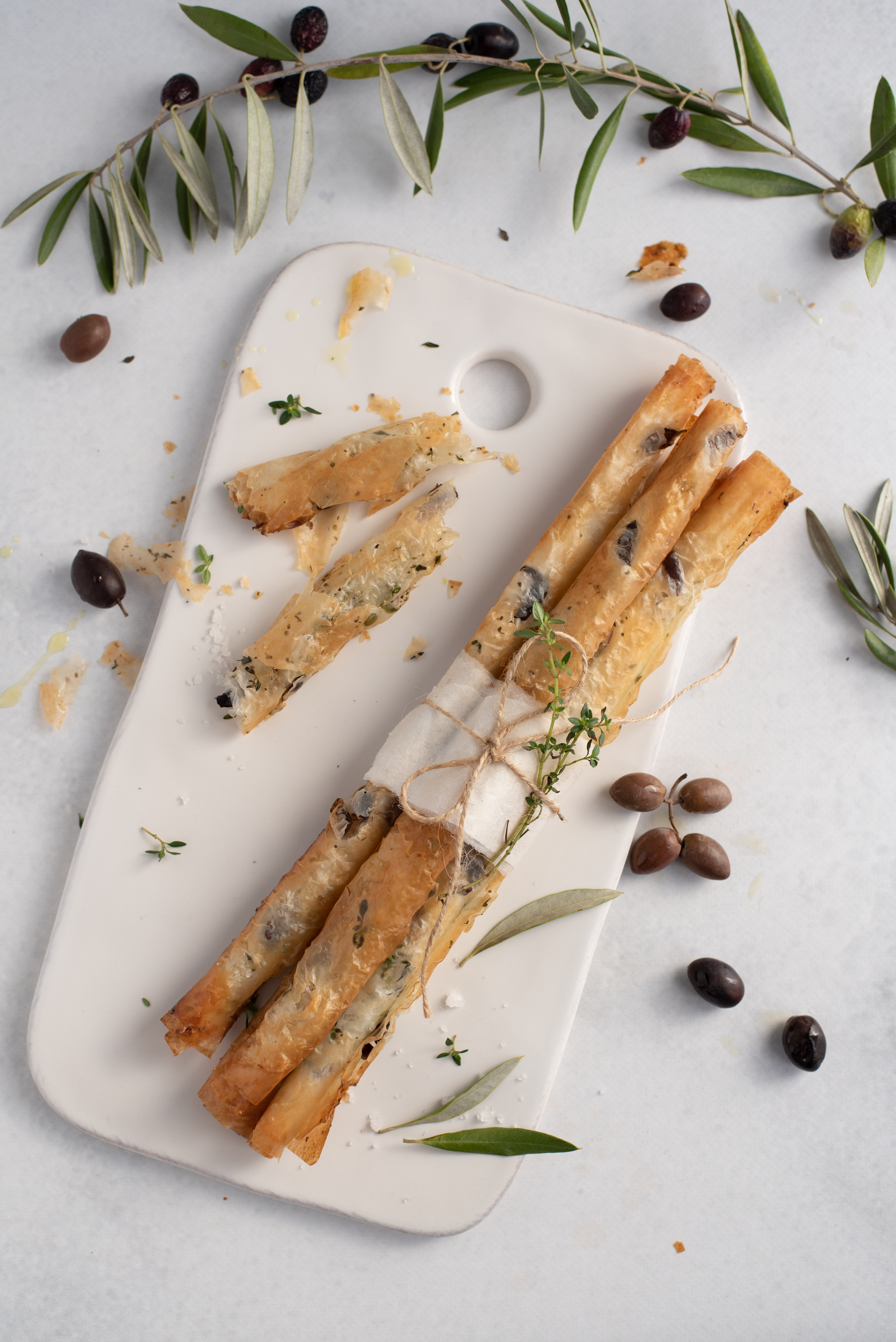 Gressinos de azeitona e hortelã da ribeira 