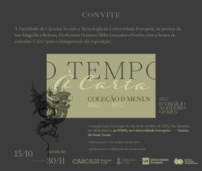 Exposição “Tempo à Carta” – Coleção de Menus da Coleção Privada do gastrónomo Virgílio Nogueiro Gomes
