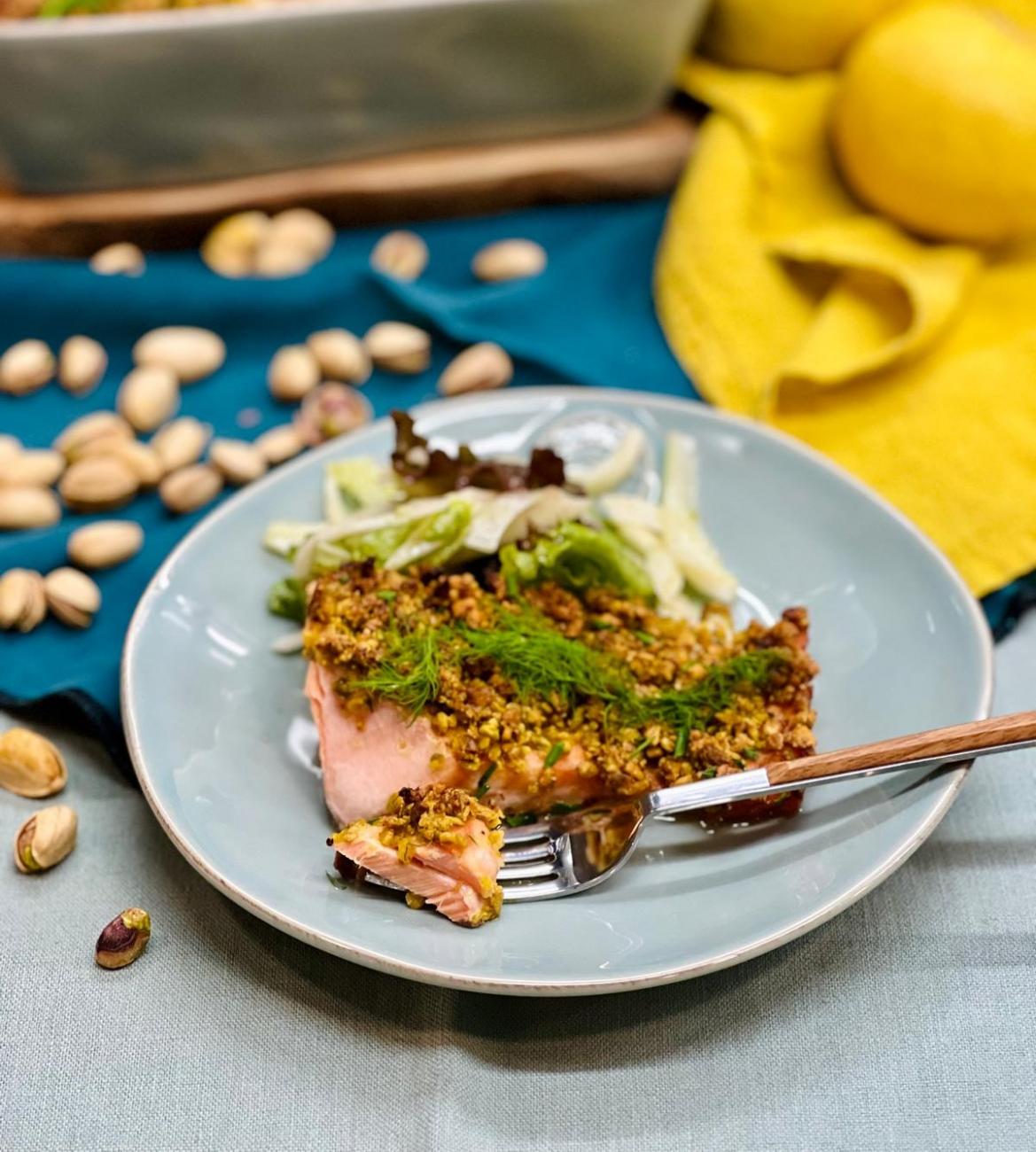 Salmão com Crosta de Pistacho