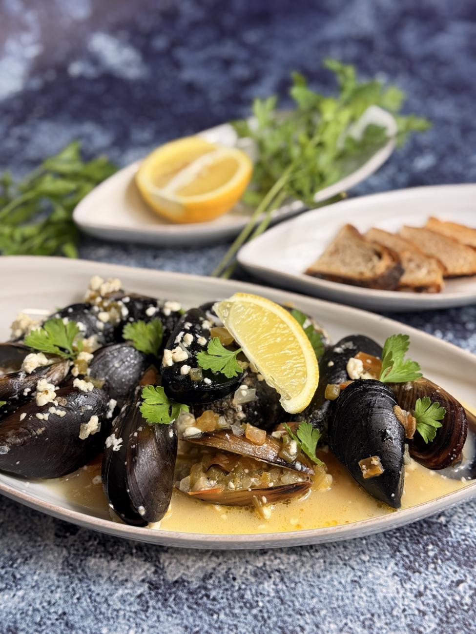 Saganaki de Mexilhão